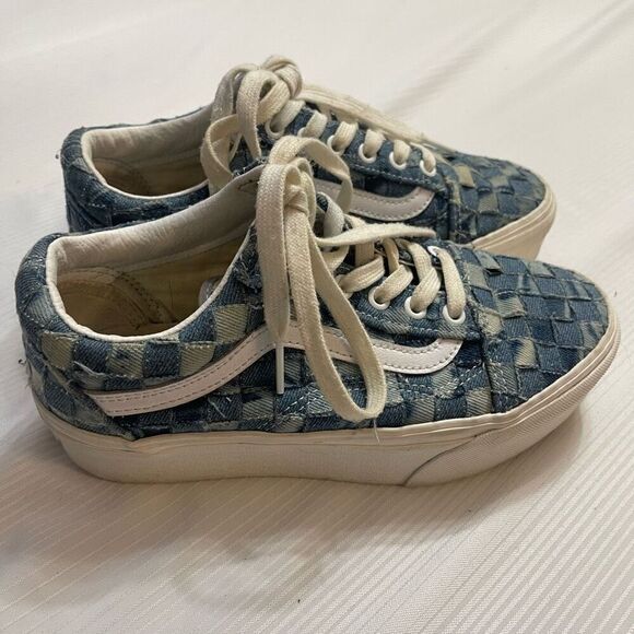 Vans Old Skool Stacked Denim Platform Sneakers Shoes Size 6.5 6 1/2 - Picture 1 of 10